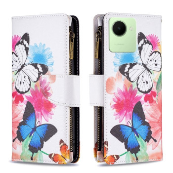 Чохол-гаманець Colored Drawing Pattern Zipper для Realme C30 - Two Butterflies