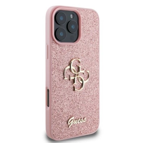 Оригінальний чохол Guess Fixed Glitter Big для iPhone 16 Pro Max - Pink