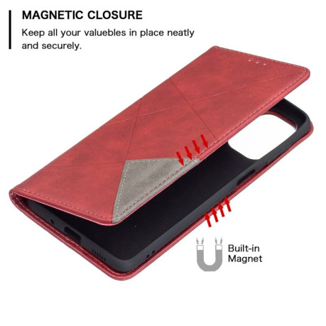 Чехол-книжка Rhombus Texture для Samsung Galaxy M52 5G - красный