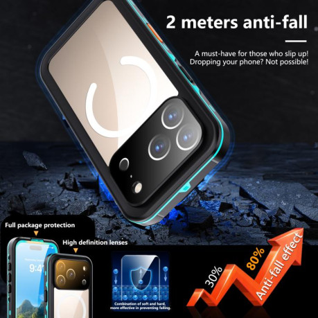 Противоударный чехол RedPepper IP68 Waterproof MagSafe для iPhone 17 Pro - черно-синий