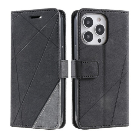 Чехол-книжка Skin Feel Splicing для iPhone 16 Pro Max - черный