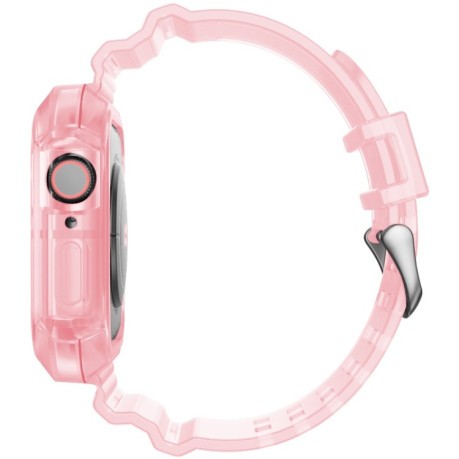 Спортивный ремешок Transparent для Apple Watch  45mm / 44mm / 42mm - розовый