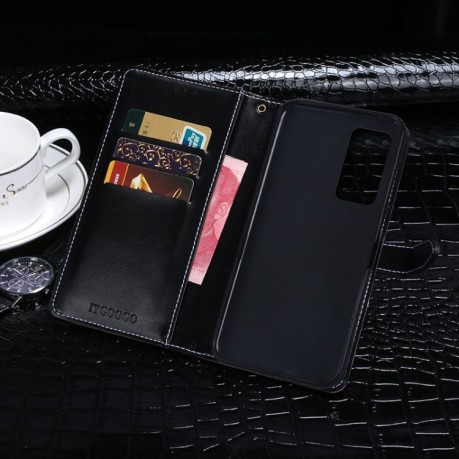 Чехол-книжка idewei Crocodile Texture на Xiaomi Mi 12 Pro - темно-коричневый