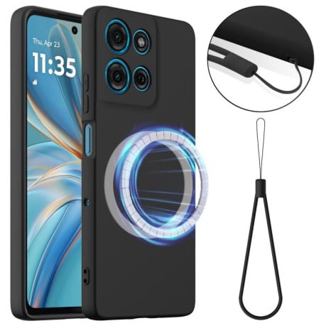 Силіконовий чохол Shockproof Silicone з Magsafe на Motorola Moto G86 5G - чорний