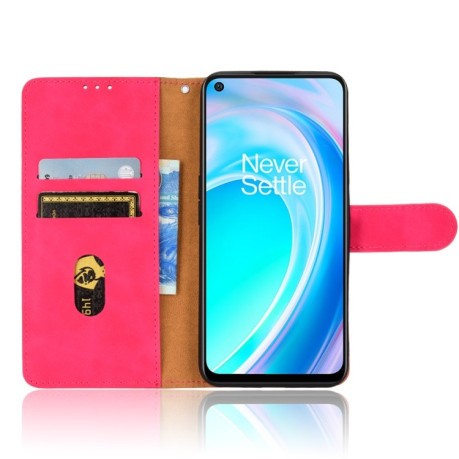Чехол- книжка Skin Feel Magnetic для Realme 9 Pro/OnePlus Nord CE 2 Lite 5G - пурпурно-красный