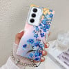 Чохол Electroplating Laser Flower Phone Case with Wrist Strap для Samsung Galaxy A55 5G - Myosotis