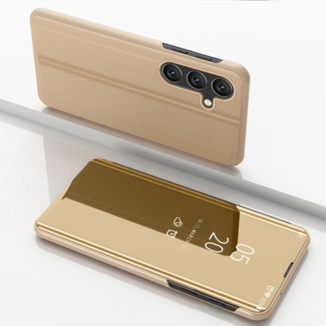 Чехол книжка Clear View на Samsung Galaxy S24 FE 5G - золотой