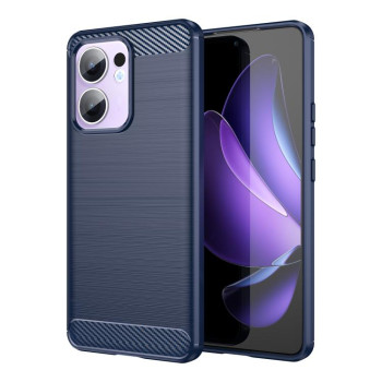 Протиударний чохол Brushed Texture Carbon Fiber на OPPO Reno13 F/Reno13 FS - синій