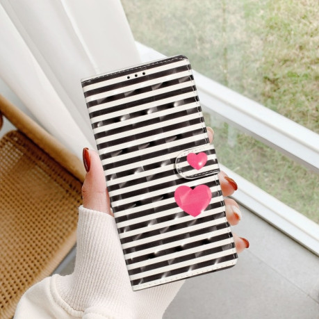 Чехол-книжка 3D Painting для Samsung Galaxy A36 5G - Striped Heart