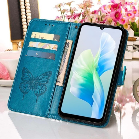 Чохол-книжка Embossed Butterfly для Vivo S10e 5G/V23e 4G/V23E 5G/Y75 4G - синій