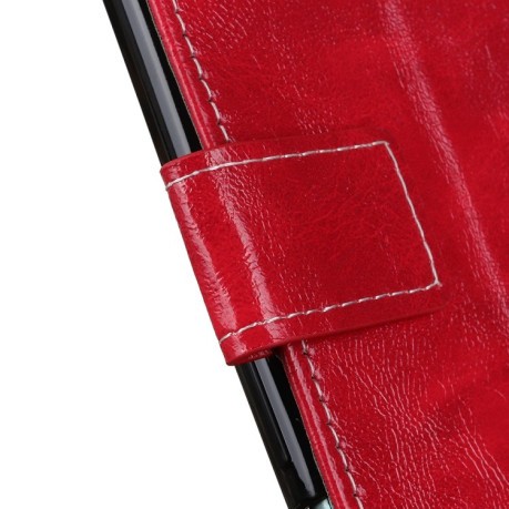Кожаный чехол-книжка Retro Crazy Horse Texture на Xiaomi Mi 10T Lite - красный