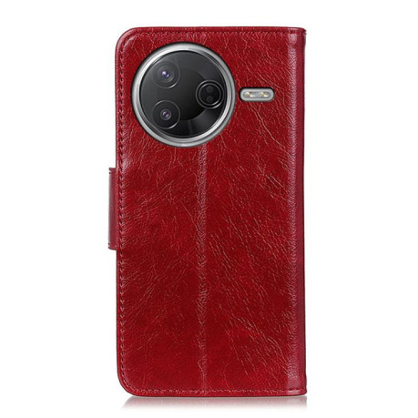 Чехол-книжка Mirren Crazy Horse для Xiaomi Poco F7 Pro / F7 Ultra Global - красный