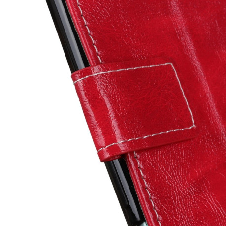 Кожаный чехол- книжка Retro Crazy Horse Texture на iPhone 12/12 Pro  - красный