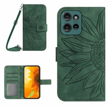 Чехол-книжка Skin Feel Sun Flower для Motorola Edge 50 Neo 5G - зеленый