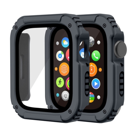 Протиударна накладка із захисним склом 2 in 1 Screen для Apple Watch Series 8 / 7 41mm - темно-сіра