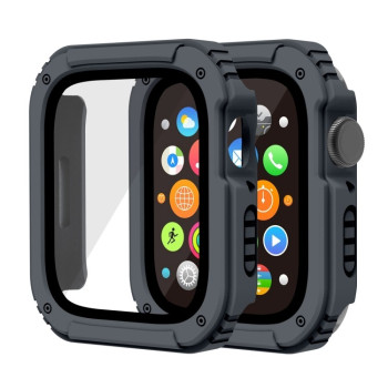 Протиударна накладка із захисним склом 2 in 1 Screen для Apple Watch Series 8 / 7 45mm - сірий