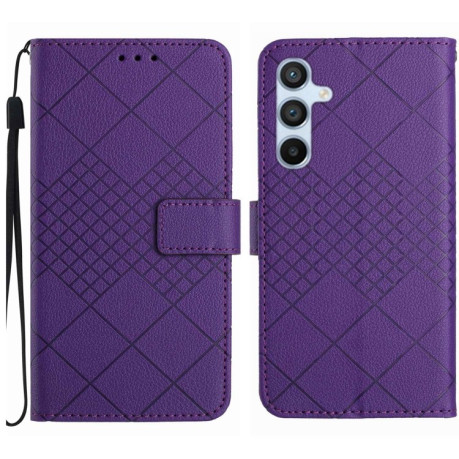 Чехол-книжка Grid Texture для Samsung Galaxy M15 5G - фиолетовый