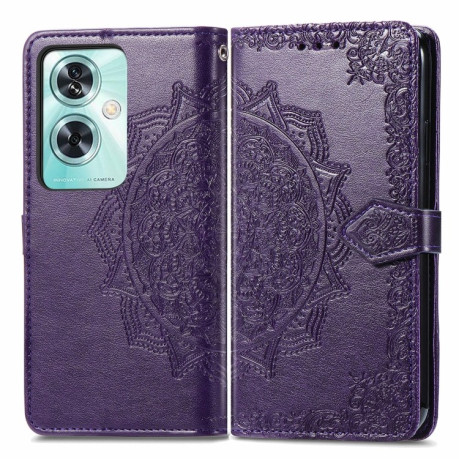 Чехол-книжка Mandala Embossing Pattern на OnePlus Nord N30 SE - фиолетовый