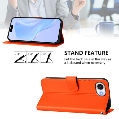 Чохол-книжка Skin Feel S-type для iPhone 16e - помаранчевий