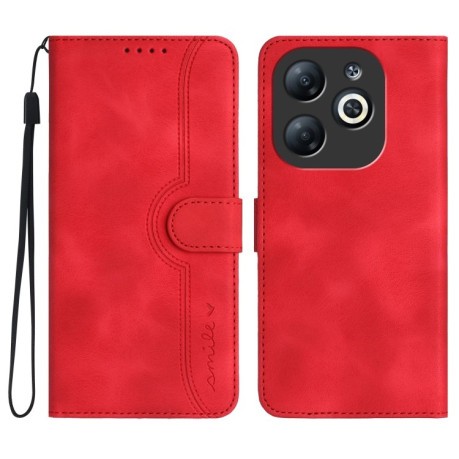 Чехол-книжка Skin Feel Heart Amile для Infinix Smart 8 - красный