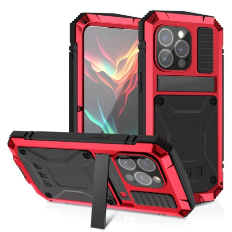 Противоударный металлический чехол R-JUST Dustproof на iPhone 15 Pro Max - красный