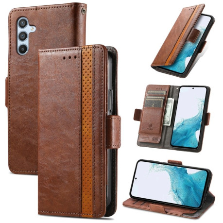 Чехол-книжка Dual-side Magnetic Buckle для Samsung Galaxy A36 5G - коричневый