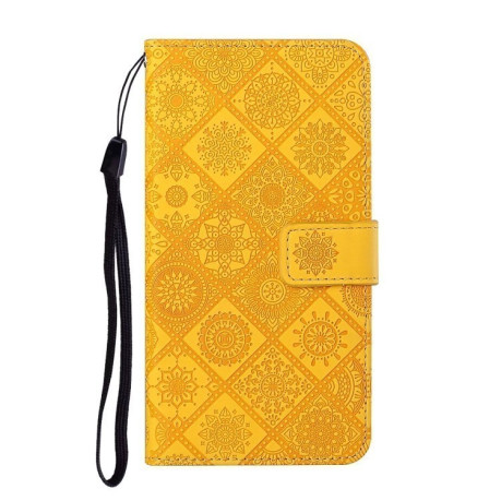 Чехол-книжка Ethnic Style на Tecno Spark 30C — жёлтый