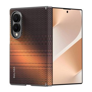 Магнітний чохол Sulada з кевларовою текстурою на Samsung Galaxy Fold8 5G — оранжевий
