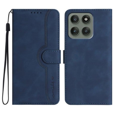 Чехол-книжка Skin Feel Heart Amile для Motorola Edge 60 Pro - синий