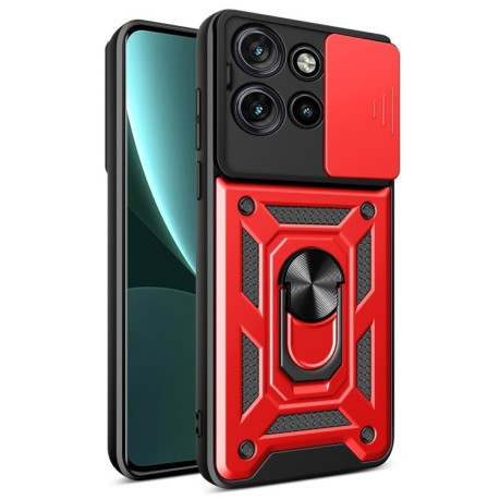 Противоударный чехол Camera Sliding для Motorola Edge 50 Neo - красный