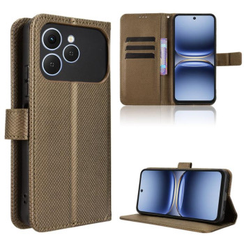 Чехол-книжка Diamond Texture на Tecno Spark 40 4G — коричневый