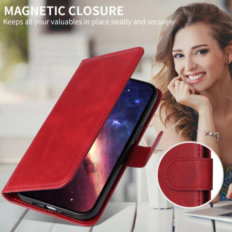 Чехол-книжка Classic Calf Texture для Motorola Edge 60 Fusion / Edge 5G 2025 - красный