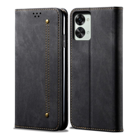 Чохол книжка Denim Texture Casual Style на OnePlus Nord 2T - чорний