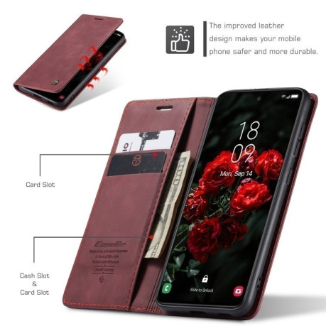 Чехол-книжка CaseMe-013 Multifunctional на Samsung Galaxy S24 FE 5G - красный