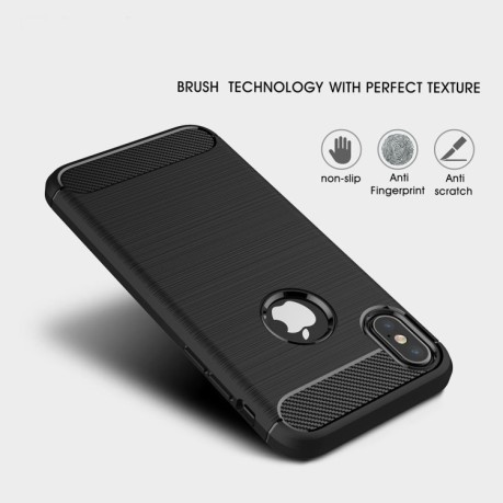 Протиударний чохол на iPhone X/Xs Brushed Texture Shockproof Protective сірий