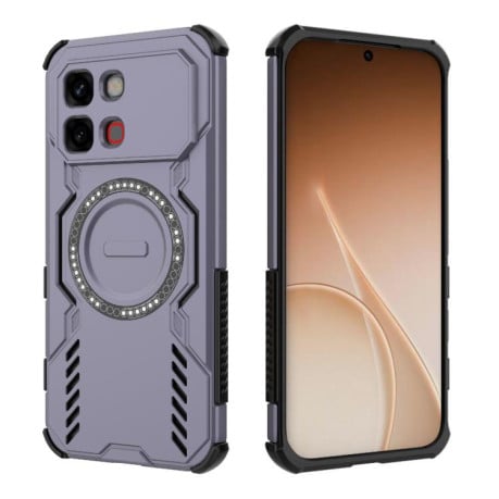 Протиударний чохол Butterfly Armor з MagSafe на Infinix Note Edge 5G Global — фіолетовий