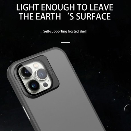 Противоударный чехол Skin Feel Lens Holder Translucent для iPhone 15 Pro Max - черный