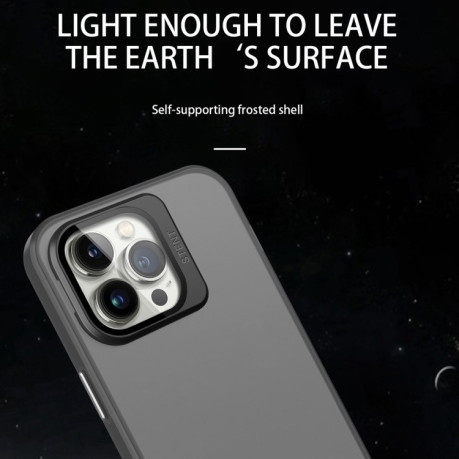Противоударный чехол Skin Feel Lens Holder Translucent для iPhone 15 Pro Max - фиолетовый