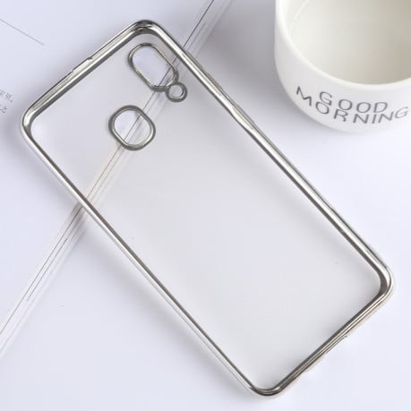 Ультратонкий силиконовый чехол Electroplating Soft на Samsung Galaxy A20 / A30-серебристый
