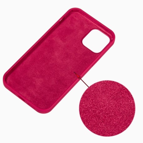 Чехол Solid Color Liquid Silicone на  iPhone 14 Pro - пурпурно-красный