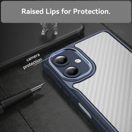 Ударозахисний чохол Carbon Fiber Texture Translucent для Samsung Galaxy A06 4G - синій