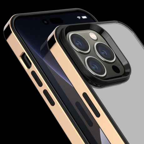 Противоударный чехол 3 in 1 Electroplated Frame Phantom на  iPhone 14 Plus - золотой