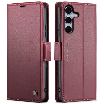Чохол-книжка CaseMe 023 Butterfly Buckle Litchi RFID Anti-theft Leather для Samsung Galaxy S25+ 5G - червоний