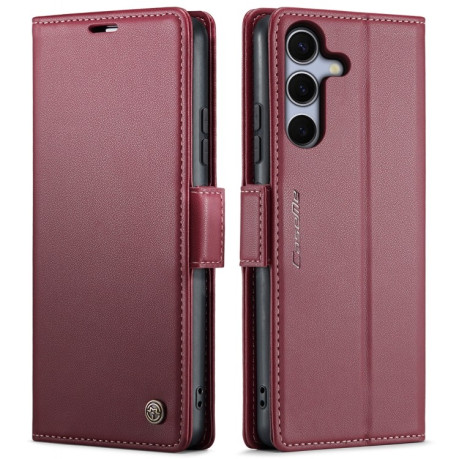 Чехол-книжка CaseMe 023 Butterfly Buckle Litchi Texture RFID Anti-theft Leather для Samsung Galaxy S25+ 5G - красный