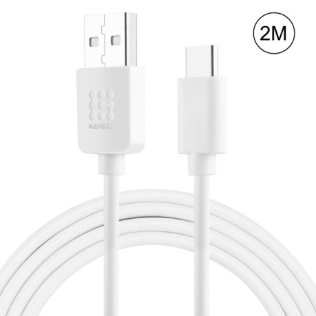 Кабель HAWEEL 2m USB-C/Type-C to USB 2 Data &amp; Charging Cable - білий