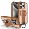 Противоударный чехол Skin-Friendly D-Ring Holder Magnetic с магнитным кольцом для iPhone 15 Pro — хаки