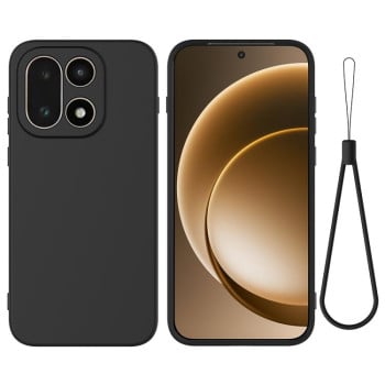 Силиконовый чехол Solid Color Liquid Silicone на OnePlus 15 — черный