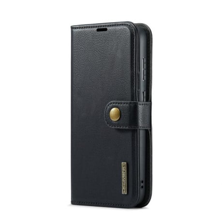 Чохол-книжка DG.MING з фактурою Crazy Horse на Samsung Galaxy S25 FE 5G - чорний