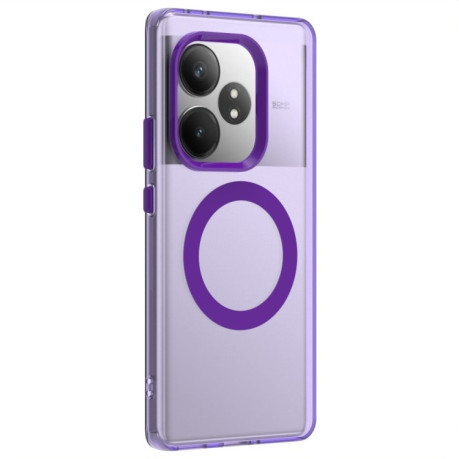 Противоударный чехол Candy Magsafe PC Hybrid TPU для Realme GT 6 Global - фиолетовый