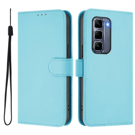 Чехол-книжка Skin Feel Solid Color Leather для Infinix Hot 50 Pro+ - голубой